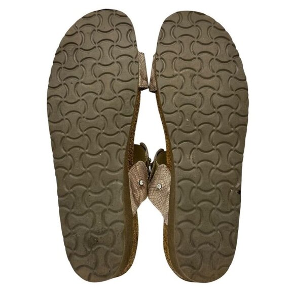 Naot Ashley Beige Snakeskin Sandals Slip On Double Strap Rhinestones Sz 12-12.5 - Picture 12 of 15